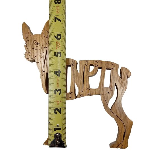 Miniature Pinscher - Min Pin - Dog Wooden Scroll Jigsaw Puzzle Figurine Art Wood - Picture 4 of 5